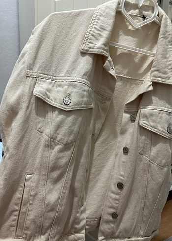 Beyaz Düğmeli Kadın Midi Kot yelek - Görsel 3