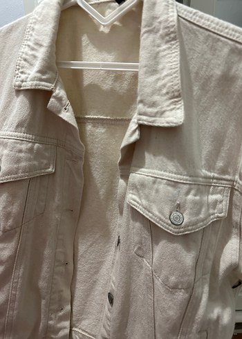 Beyaz Düğmeli Kadın Midi Kot yelek - Görsel 2