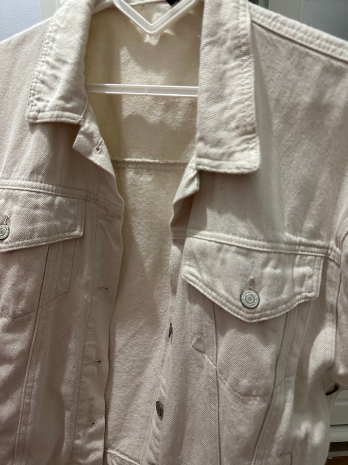 Beyaz Düğmeli Kadın Midi Kot yelek - Görsel 2