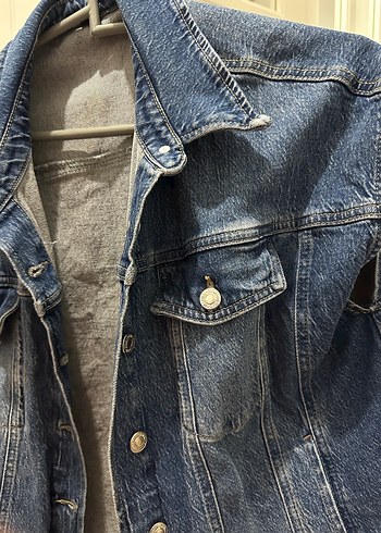 Düğmeli Mavi Kolsuz Kot yelek - Görsel 2