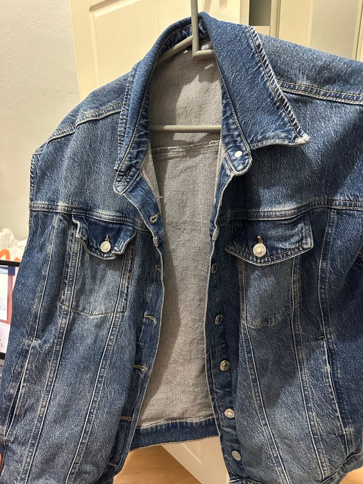 Düğmeli Mavi Kolsuz Kot yelek - Görsel 3