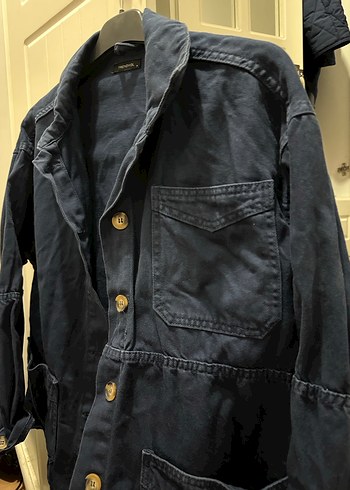 Düğmeli Mavi Denim Ceketi - Görsel 2