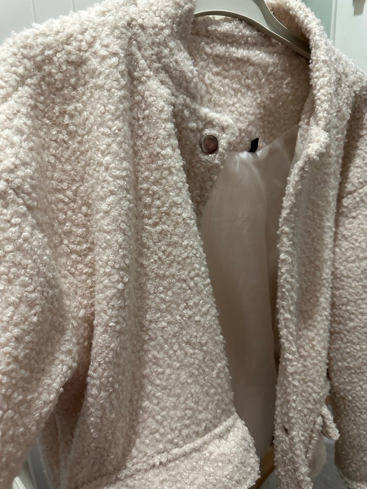 Bej Peluş Detaylı Midi Kadın Ceket - Görsel 2