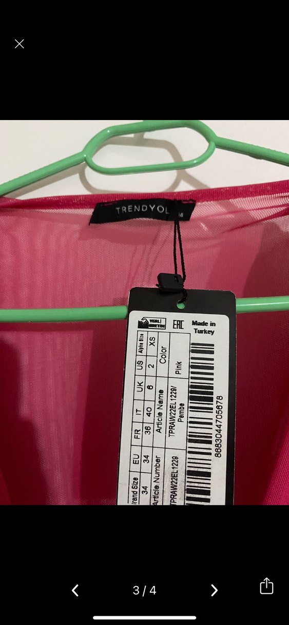 Pembe Drapeli Mini V Yaka Elbise - Görsel 2