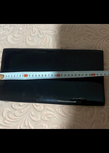 Parlak Siyah Deri Kadın Portföy Çanta - Görsel 5