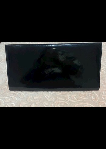 Parlak Siyah Deri Kadın Portföy Çanta - Görsel 2