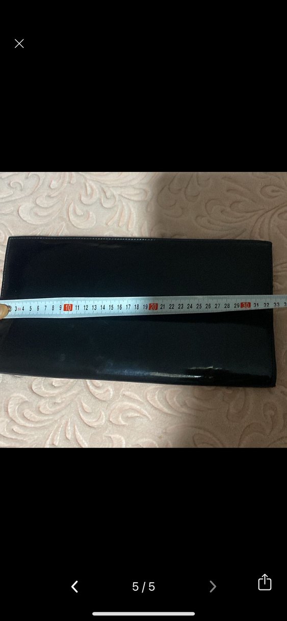 Parlak Siyah Deri Kadın Portföy Çanta - Görsel 5