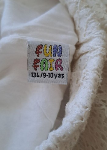 9 Yaş Beden beyaz Renk FunFair, astar üstü dantel şort