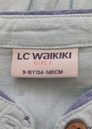 9 Yaş Beden LC waikiki, su yeşili, düğmeli elbise