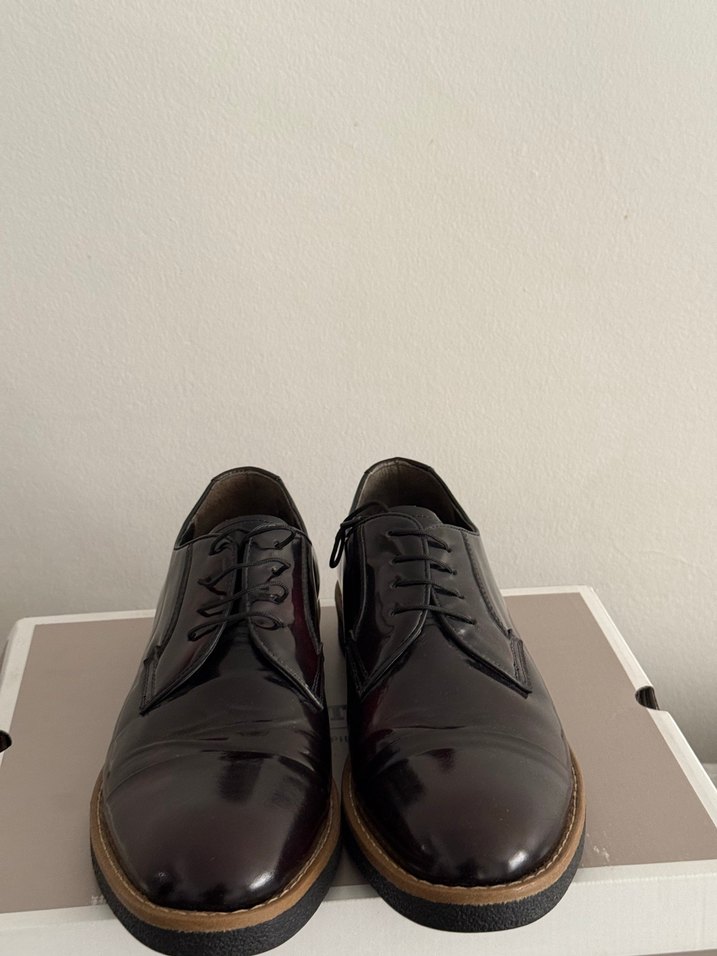 Bordo rugan hakiki deri erkek ayakkabı 43 numara - Görsel 4