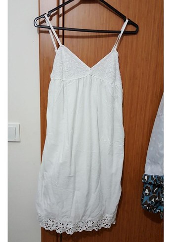 Nakışlı Beyaz Bohem Hamile Midi Etek - Görsel 4