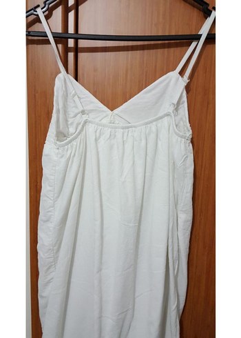 Nakışlı Beyaz Bohem Hamile Midi Etek - Görsel 3