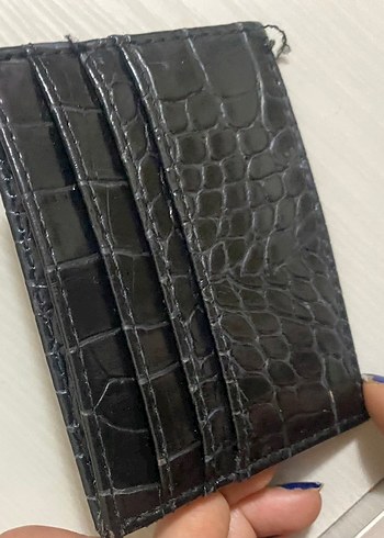 Krokodil Desenli Siyah Deri Kadın Cüzdan