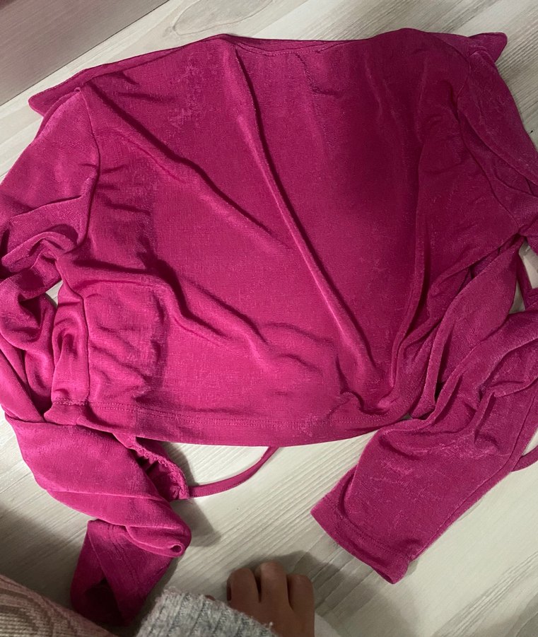 Pembe Fırfırlı Uzun Kollu Kız Bolero - Görsel 2