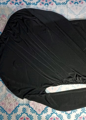 Kadın Siyah Boğazlı Uzun Kollu Drapeli Bluz - Görsel 3