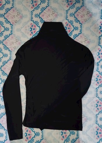 Kadın Siyah Boğazlı Uzun Kollu Drapeli Bluz - Görsel 4