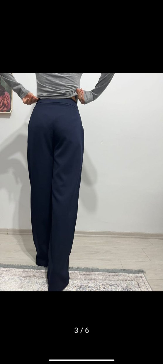 Beyaz Kadın Midi Kumaş Pantolon - Görsel 3