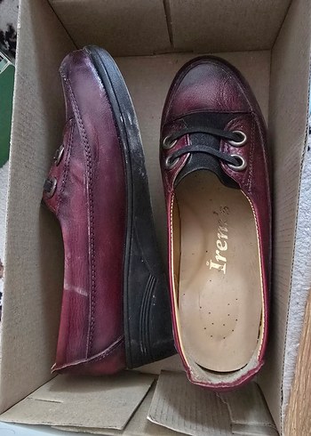 Bordo Dolgu Topuklu Kadın Günlük Ayakkabı - Görsel 2