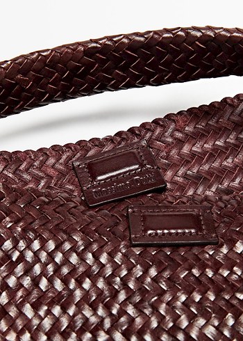 Beden Massimo Dutti Örgü napa deri shopper çanta