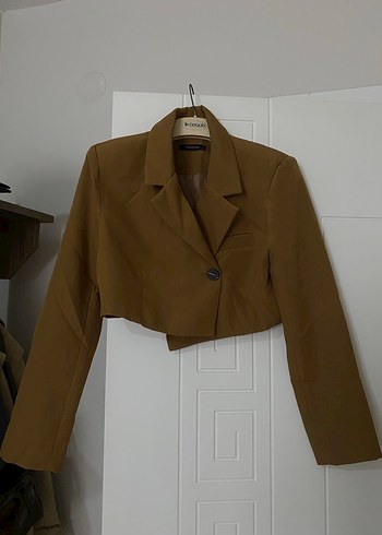 Düğmeli Kahverengi Blazer