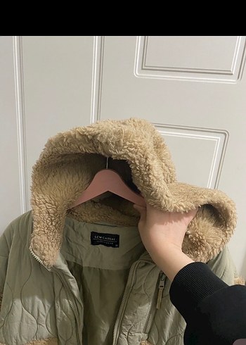 Bej Peluş Detaylı Midi Kadın Ceket - Görsel 2