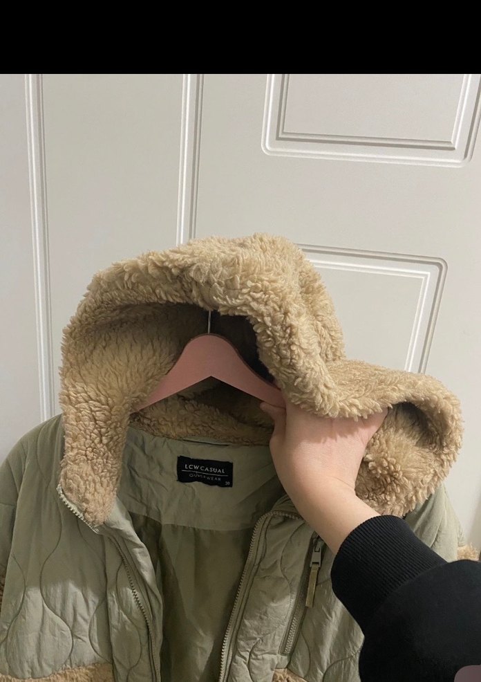 Bej Peluş Detaylı Midi Kadın Ceket - Görsel 2