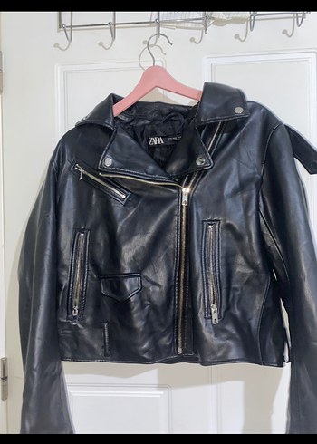 Siyah Deri Biker Ceket - Görsel 2