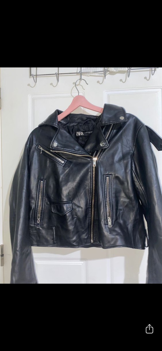 Siyah Deri Biker Ceket - Görsel 2