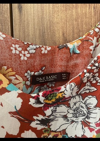 Çiçek Desenli Kahverengi Uzun Bohem Elbise - Görsel 3