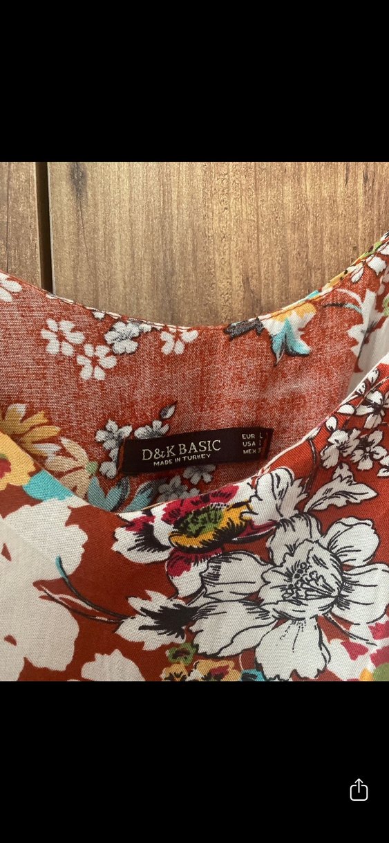 Çiçek Desenli Kahverengi Uzun Bohem Elbise - Görsel 3