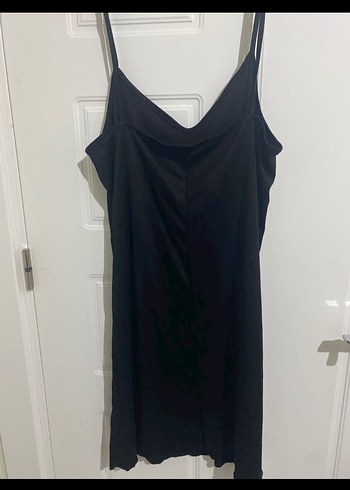 Siyah V Yakalı Midi Kadın Elbise - Görsel 2