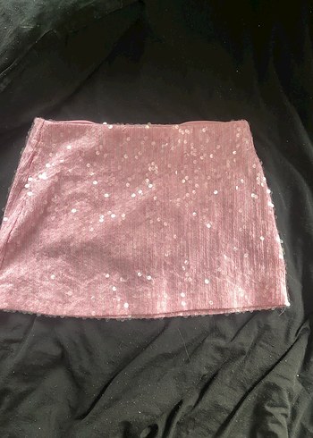 Simli Pembe Kadın mini etek - Görsel 3