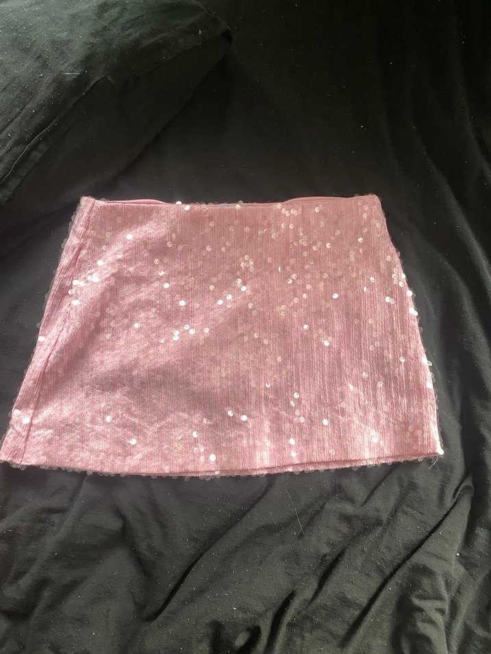 Simli Pembe Kadın mini etek - Görsel 2