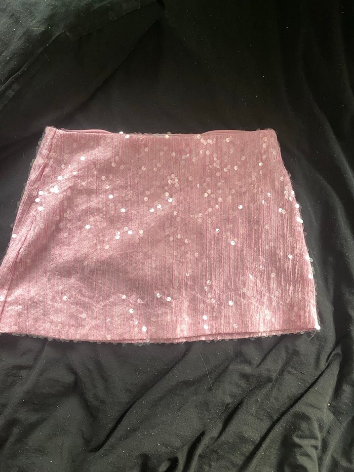 Simli Pembe Kadın mini etek - Görsel 3