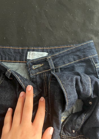 Lacivert Midi Bol Kesim Kadın Kot takım - Görsel 2