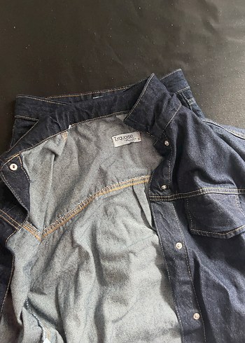 Lacivert Midi Bol Kesim Kadın Kot takım - Görsel 4