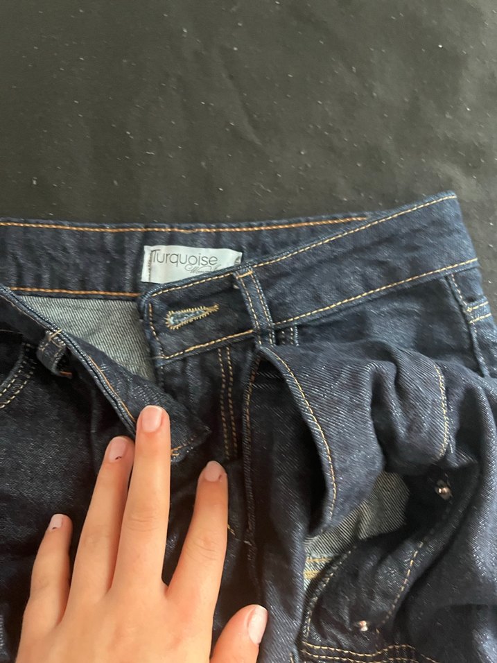 Lacivert Midi Bol Kesim Kadın Kot takım - Görsel 2