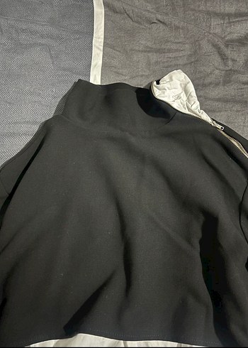 Siyah Boğazlı Uzun Kollu Salaş Kazak - Görsel 2