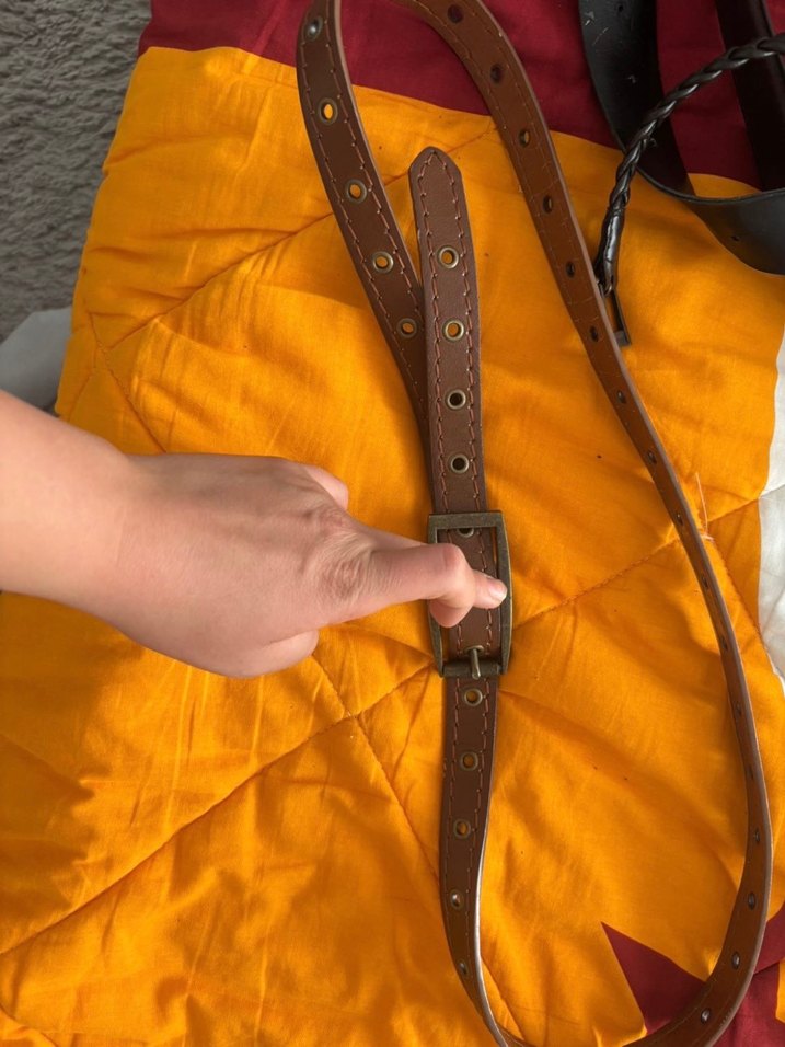 Kahverengi Parlak Bohem Kadın Deri Kemer - Görsel 2