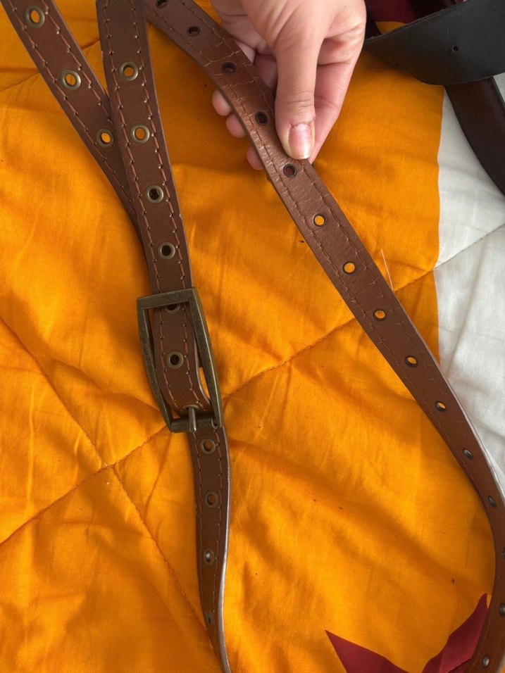 Kahverengi Parlak Bohem Kadın Deri Kemer - Görsel 3