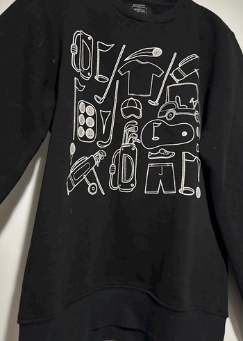 Siyah Baskılı Kadın Sweatshirt - Görsel 3