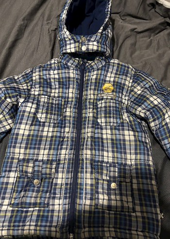 Erkek Çocuk Ekose Desenli Kapüşonlu Mont - Görsel 5