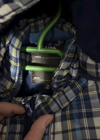 Erkek Çocuk Ekose Desenli Kapüşonlu Mont - Görsel 6