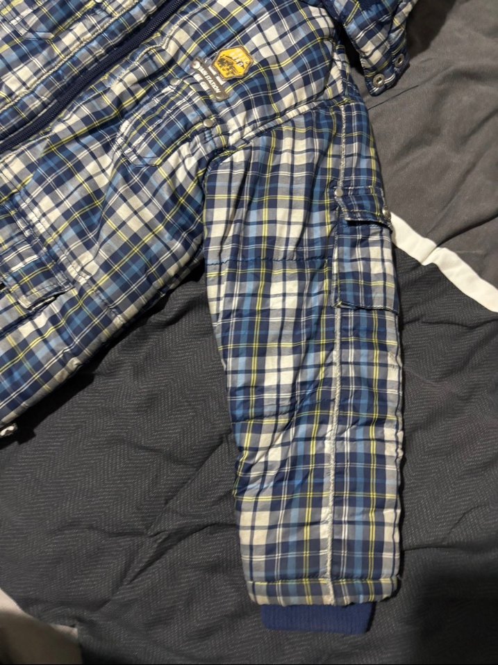 Erkek Çocuk Ekose Desenli Kapüşonlu Mont - Görsel 2