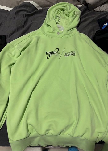 Yeşil Kapüşonlu Oversize Sweatshirt - Görsel 3