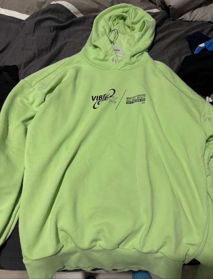 Yeşil Kapüşonlu Oversize Sweatshirt - Görsel 3