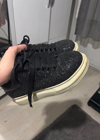 Gri Kürklü Kadın Spor Ayakkabı - Görsel 3