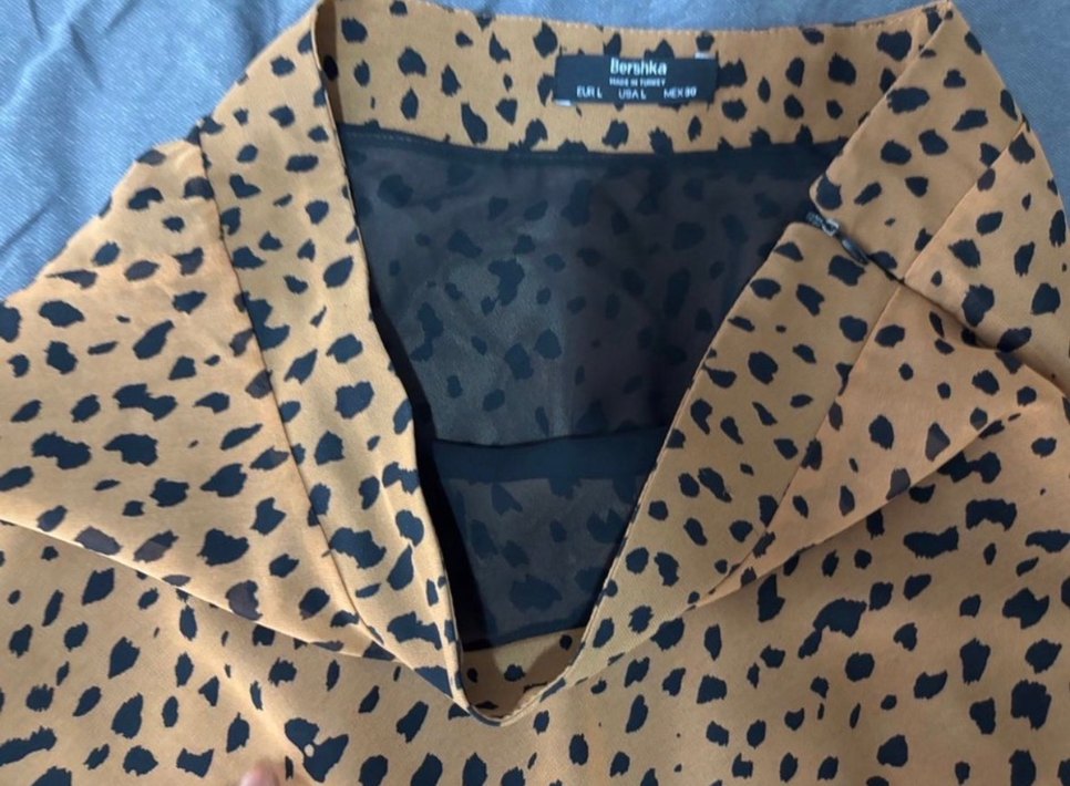 Leopar Desenli Kahverengi Mini Etek - Görsel 4