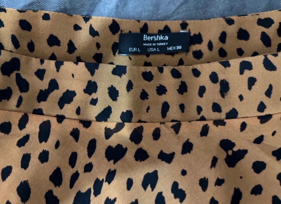 Leopar Desenli Kahverengi Mini Etek - Görsel 5