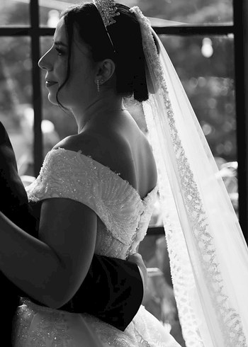 Klasik Prenses Beyaz Gelinlik - Görsel 7